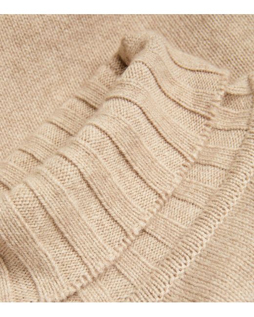 Harrods Natural Cashmere Rollneck Sweater