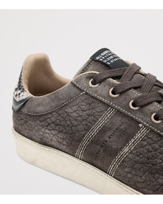 AllSaints Brown Suede Leon Low-Top Sneakers for men