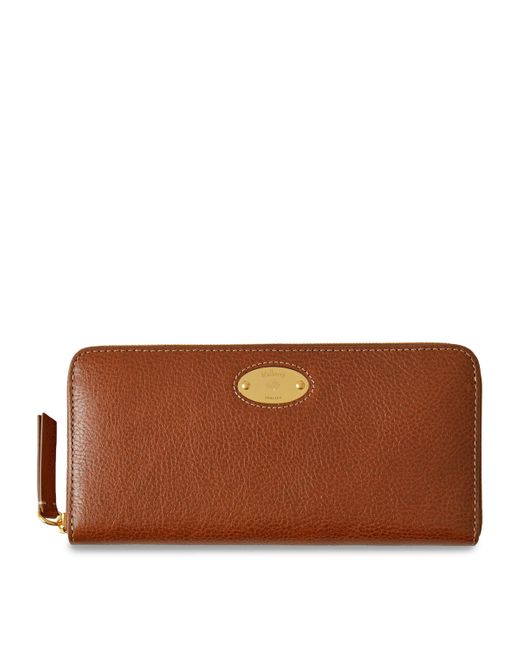 Mulberry Brown Plaque 8 Credit Card Zip Purse