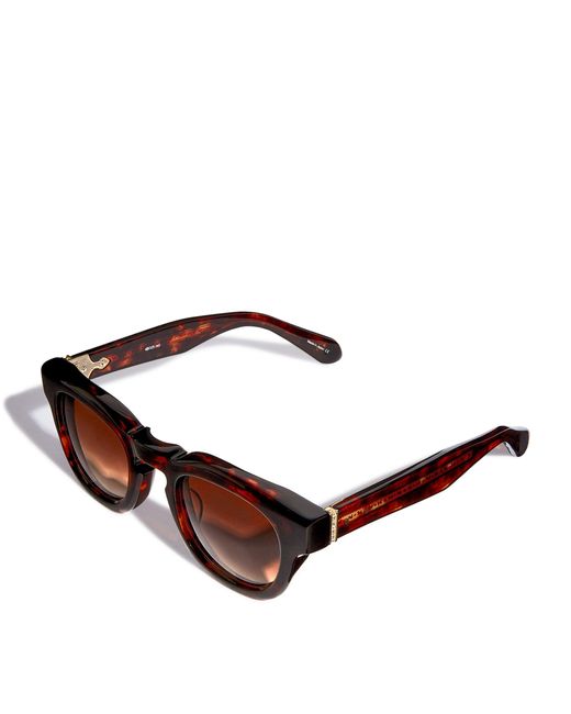 Matsuda Brown Round Sunglasses for men
