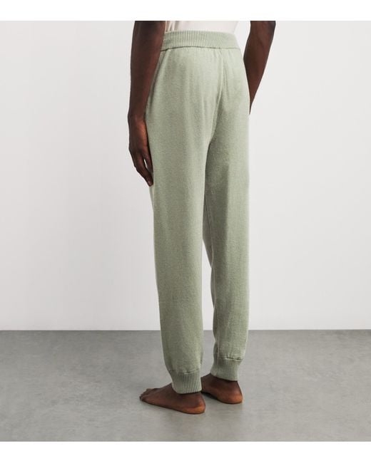 Derek Rose Green Cashmere Finley Sweatpants for men