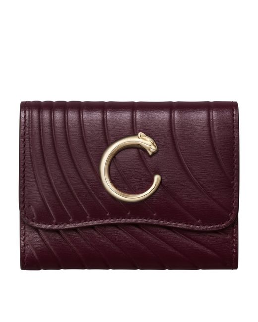 Cartier Purple Mini Leather Panthère De Wallet