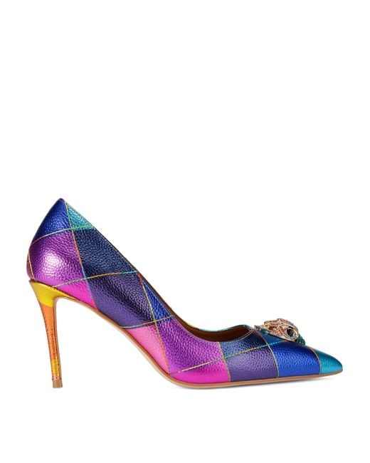 Kurt Geiger Purple Leather Belgravia Eagle Pumps
