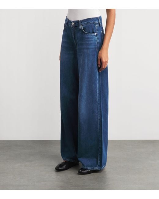 Rag & Bone Blue Sofie Wide-Leg Jeans