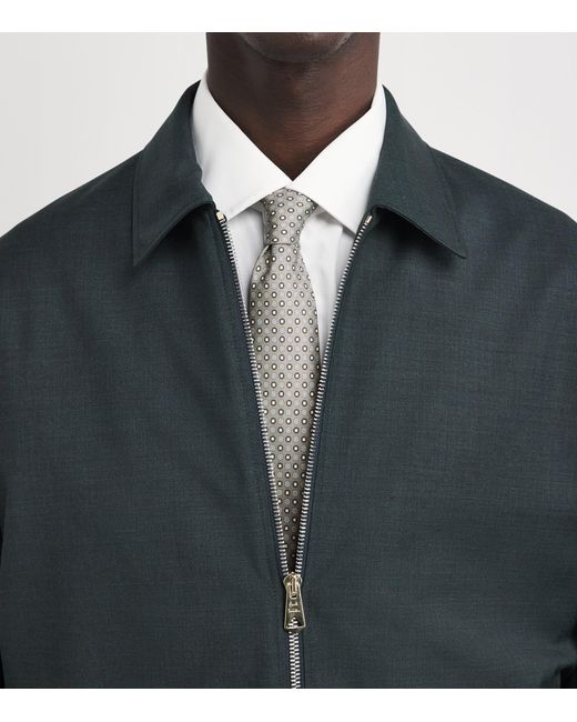 Canali White Silk Medallion Print Tie for men