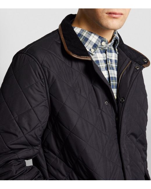 Barbour Blue Quilted Powell Jacket for men