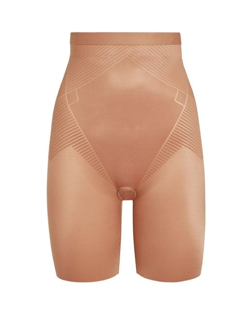 Spanx Brown Shape Invisible High-Waist Mid-Thigh Shorts