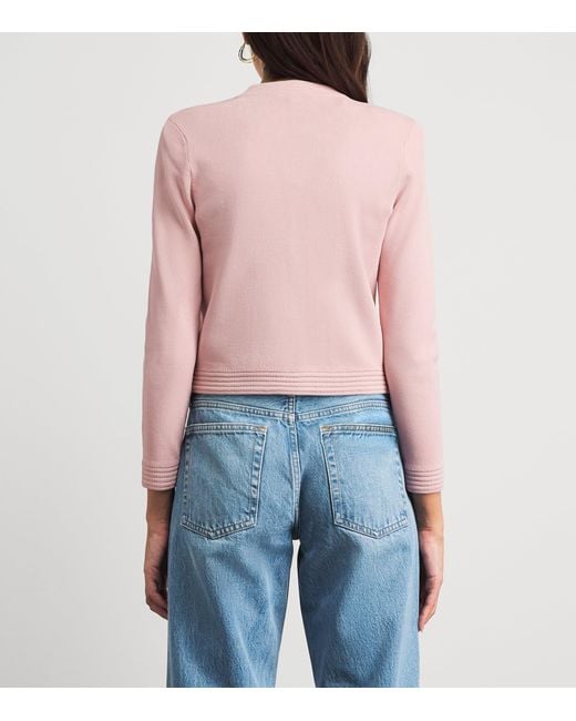 L'Agence Pink Cropped Patsy Cardigan
