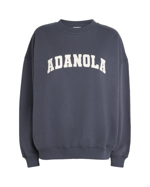 ADANOLA Blue Oversized Varsity Sweatshirt