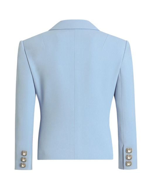 Dolce & Gabbana Blue Silk-Blend Blazer