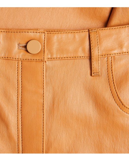 Joseph Orange Leather Stretch Duke Trousers