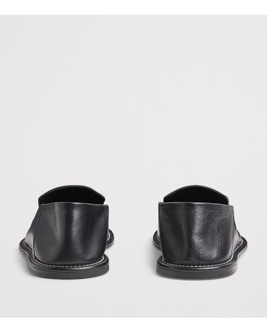 AMI Black Leather Slippers for men