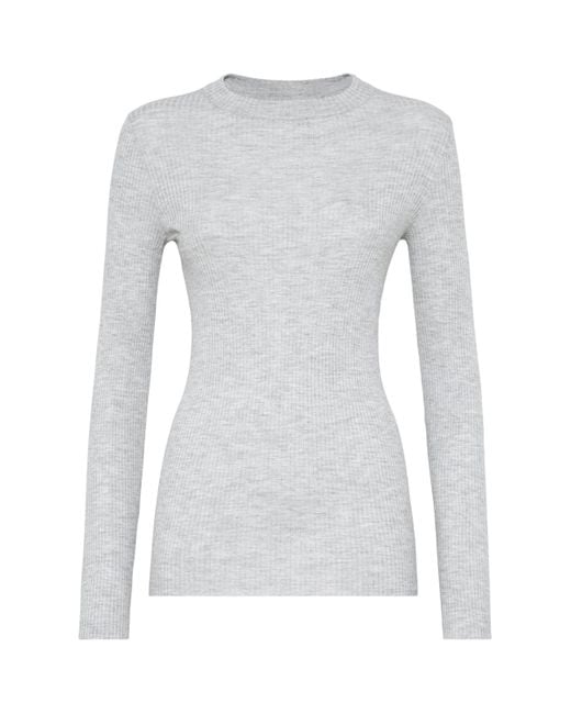 Brunello Cucinelli Gray Cashmere-Blend Sparkle Sweater