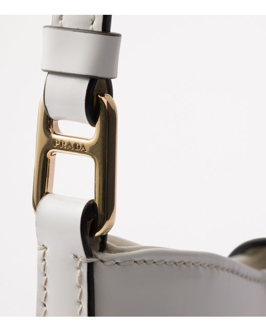 Prada Gray Leather Cleo Shoulder Bag