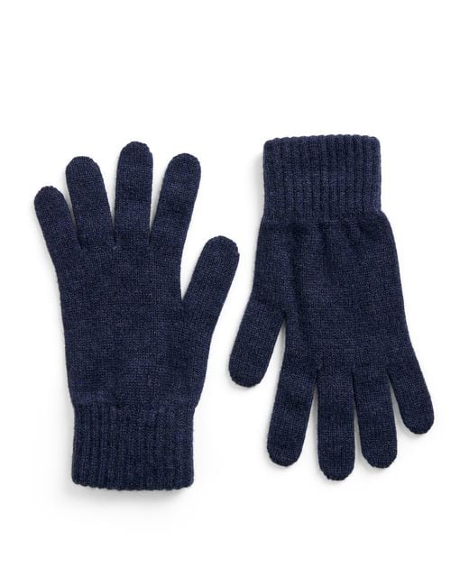 Johnstons Blue Cashmere Gloves for men