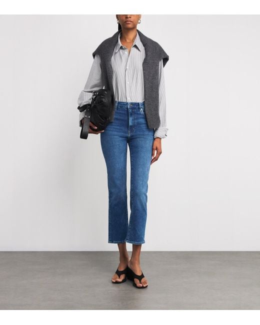 FRAME Blue The Pencil Crop Slim Jeans
