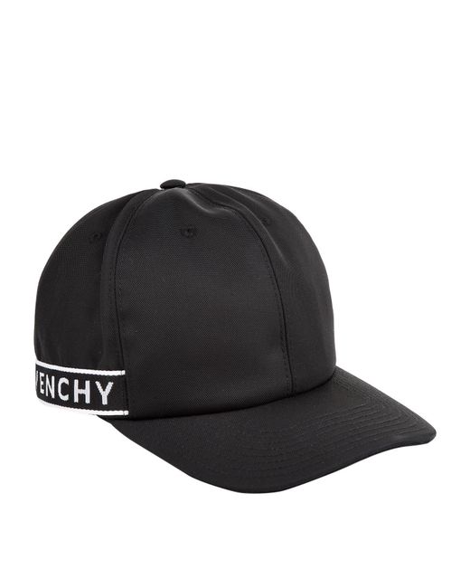 Givenchy Black 4g Side Strap Logo Cap for men