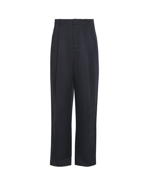 Jonathan Simkhai Blue Satin Pleated Straight Trousers for men