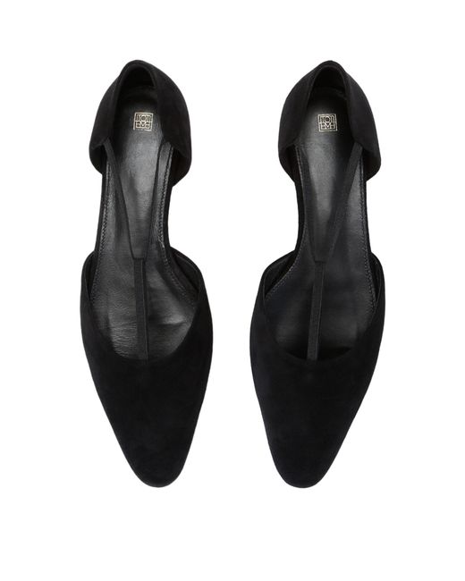 Totême  Black Leather T-strap Ballet Flats