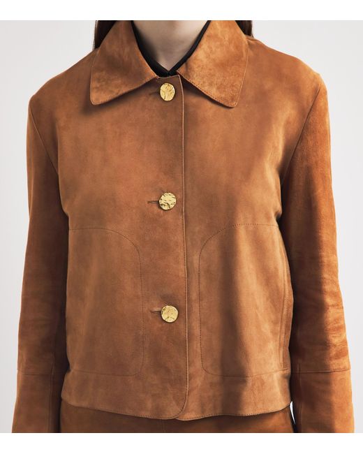 Arma Brown Lamb Suede Maeve Jacket