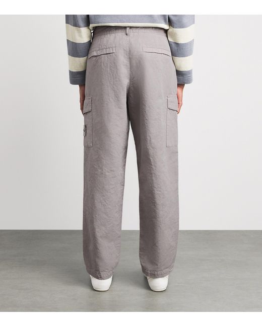 Stone Island Gray Cotton-Canvas All-Weather Ghost Trousers for men
