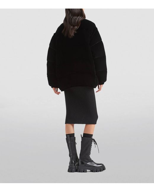 Prada Blue Velvet Convertible Down Jacket