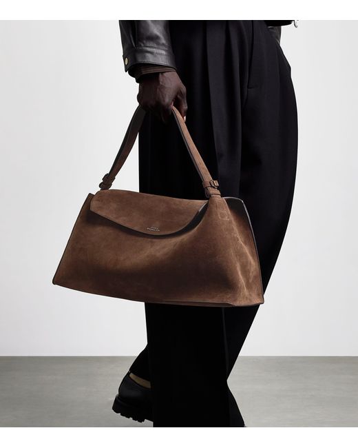 Studio Nicholson Brown Suede Shiboru Shoulder Bag for men