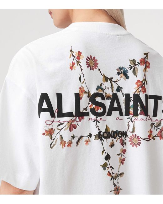 AllSaints White Cotton Pentacle Etta T-Shirt