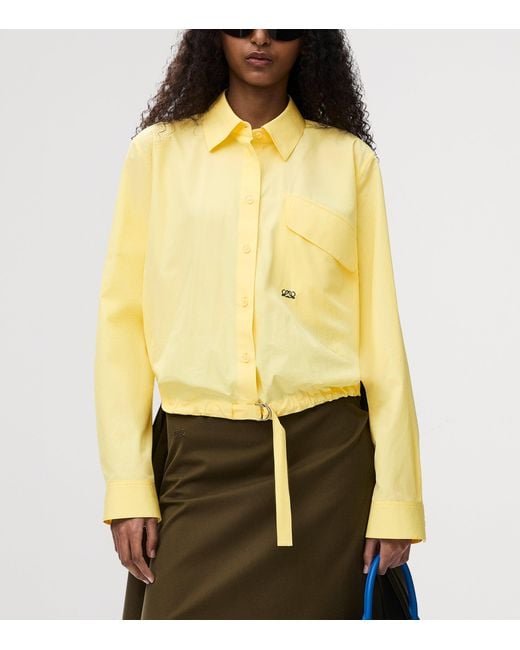 Loewe Yellow Drawstring-Hem Shirt