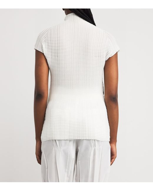 Issey Miyake White Wooly Pleats Top