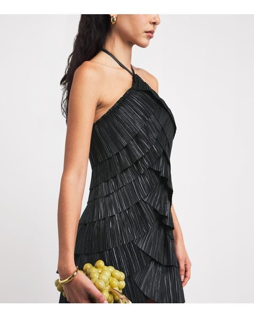 Cult Gaia Black Pleated Varsha Mini Dress