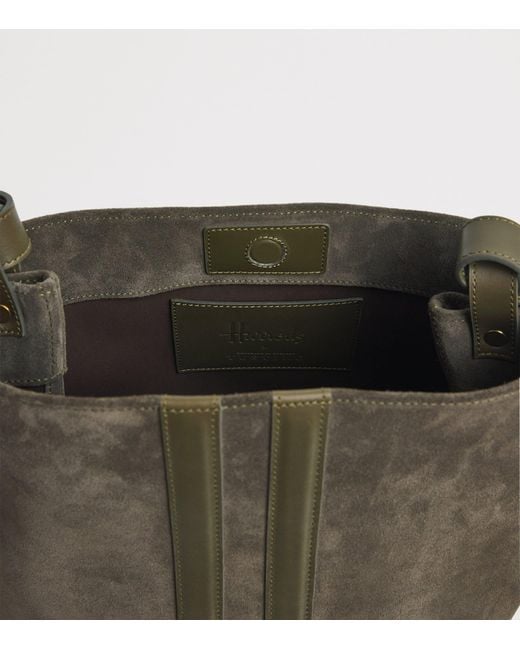 Harrods Green X Tusting Suede H Tote Bag