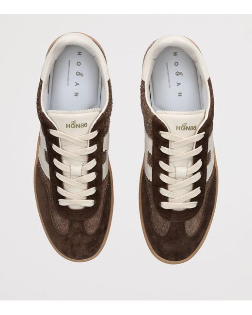 Hogan Brown Suede Cool H Sneakers for men