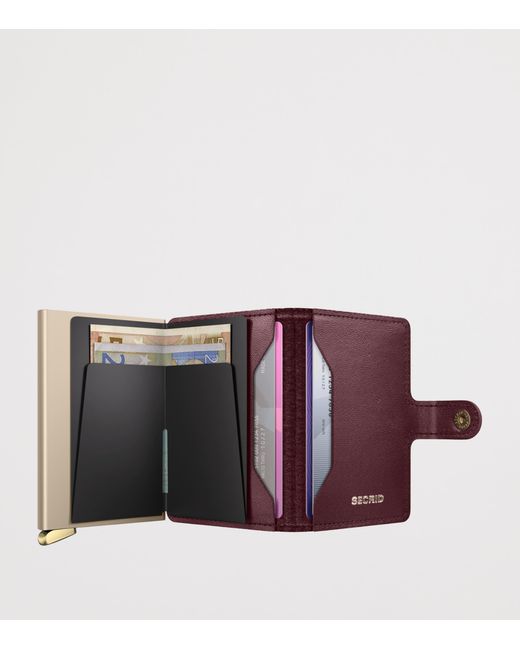 Secrid Purple Leather Diamond-Embossed Miniwallet for men