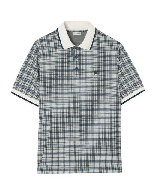 Burberry Gray Jacquard Ekd Polo Shirt for men
