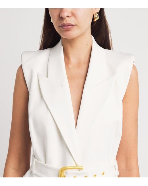 L'Agence White Belted Emerly Waistcoat