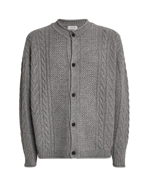LE17SEPTEMBRE Gray Wool-Blend Textured Cardigan for men