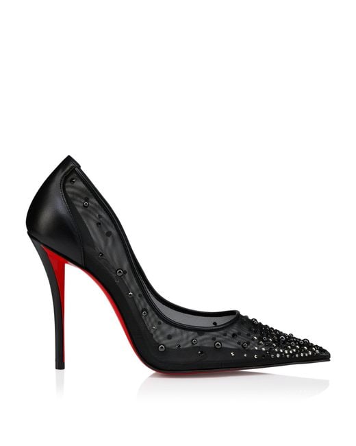 Christian Louboutin Black Miss Z Degrastrass Leather Pumps 100