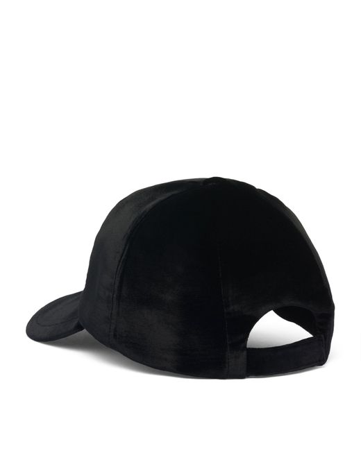 Prada Black Velvet Baseball Cap