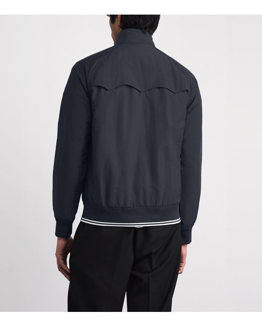 Fred Perry Blue Crinkle Harrington Jacket for men