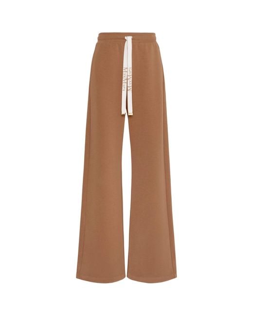 Max Mara Brown Jersey Wide-Leg Sweatpants