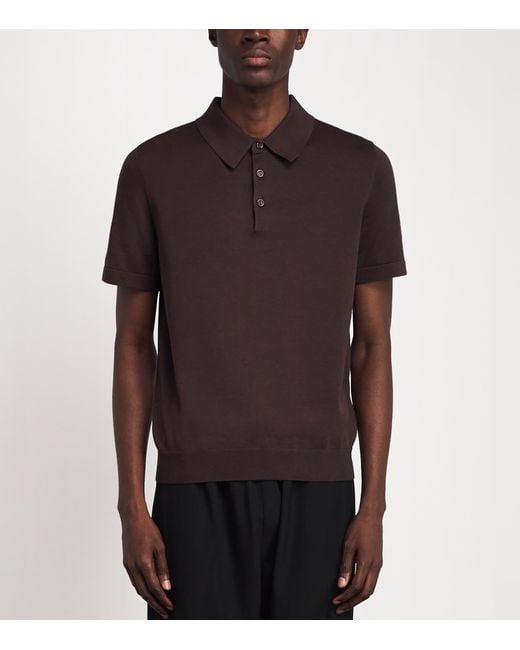 Sandro Brown Knitted Polo Shirt for men