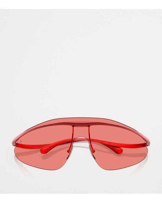 Ferrari Pink Metal Irregular Sunglasses