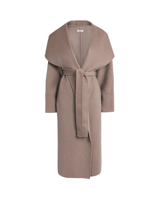 Soft Goat Brown Wool-Cashmere Long Coat