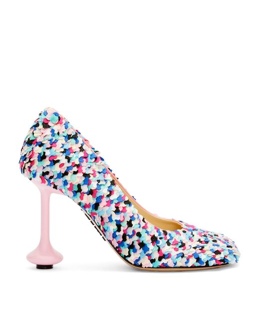 Loewe Blue Confetti-embroidered Toy Pumps 90