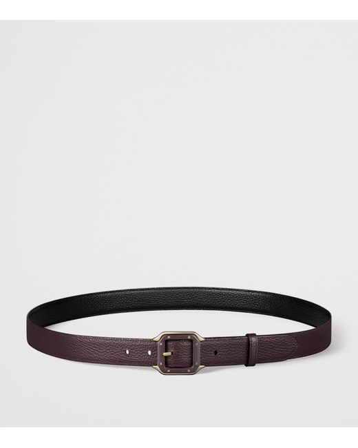 Cartier Black Leather Reversible Santos De Belt for men