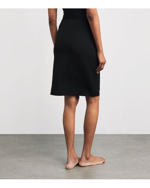 Skims Black Smooth Layers Midi Skirt