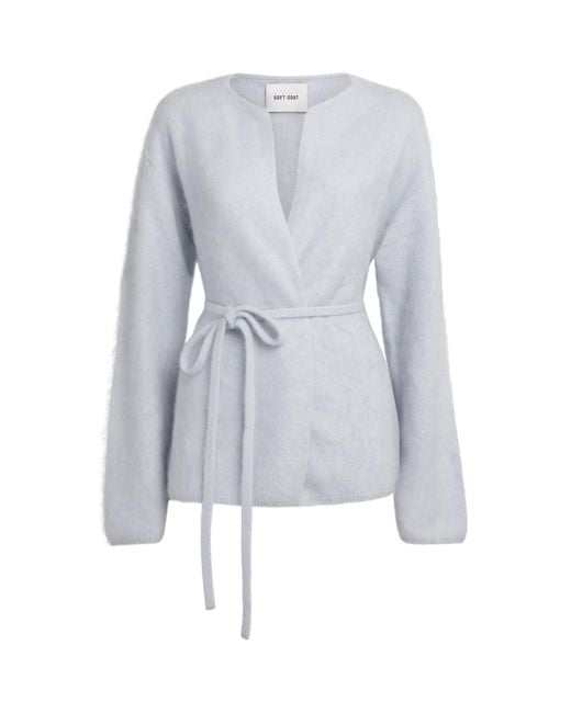 Soft Goat Blue Brushed Cashmere Cardigan