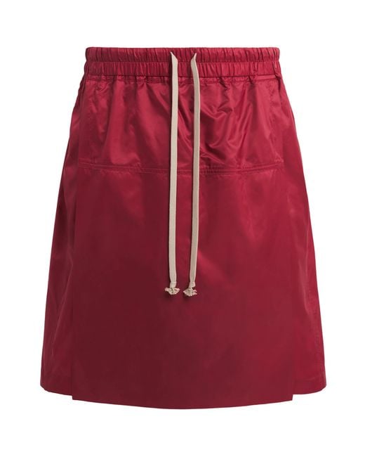 Rick Owens Red X Moncler Temple Kilt Shorts for men