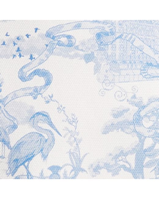 Harrods Blue Small Toile Print Tote Bag